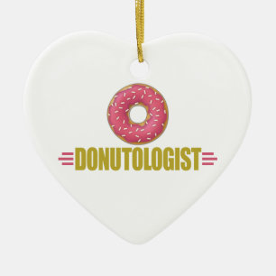 Funny Sprinkle Donut Lover Ceramic Ornament