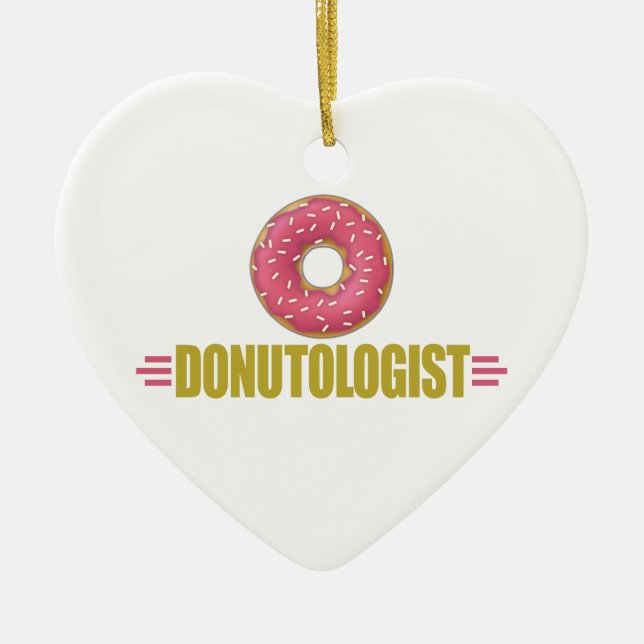 Funny Sprinkle Donut Lover Ceramic Ornament (Front)