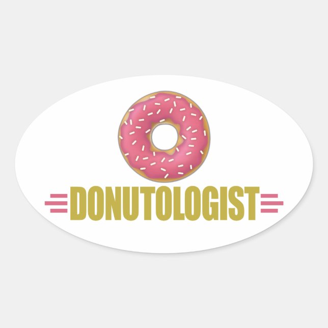 Funny Sprinkle Donut Lover Oval Sticker (Front)