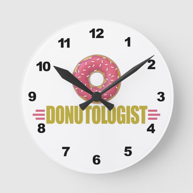 Funny Sprinkle Donut Lover Round Clock (Front)