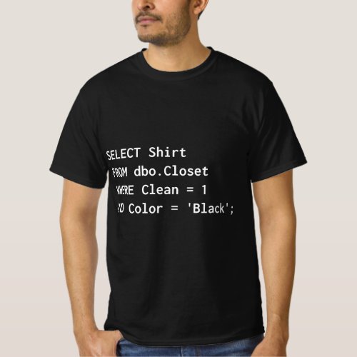 Funny SQL for Programmer Humor Programming Gift T_Shirt