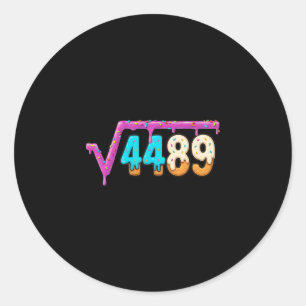 Funny Square Root 4489 Ice Cream Drip Math 67 Funn Classic Round Sticker