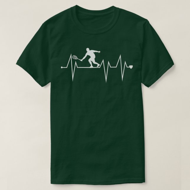 Funny Squash Player Tennis Heartbeat Heart Pulse R T-Shirt (Design Front)
