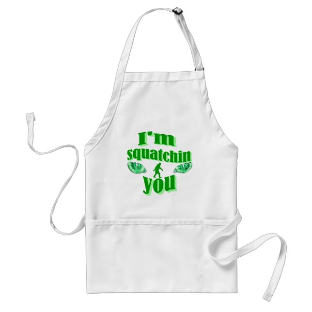 Funny squatching adult apron (Front)