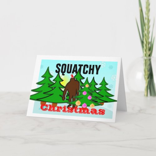 Funny Squatchy Christmas Bigfoot Tacky Holiday Card