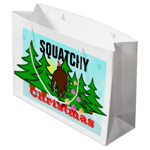 Funny Squatchy Christmas Bigfoot Tacky Large Gift Bag