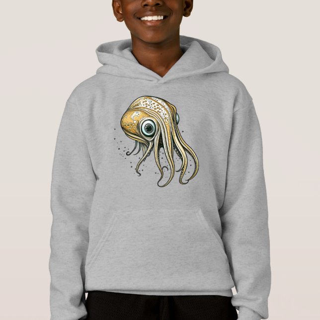 Funny Squid Line Art Hoodie (Front)