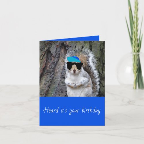 Funny Squirrel Birthday Card