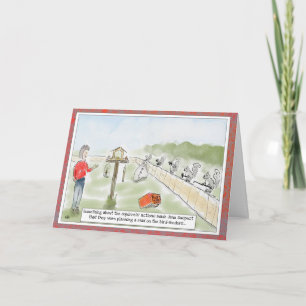 Funny Squirrel Cartoon Birthday Greeting Card