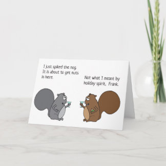 Funny Squirrel Christmas Card Egg Nog