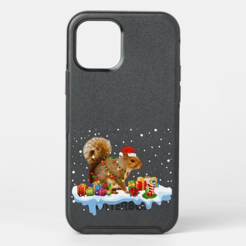 Funny Squirrel Christmas Decorations Santa Hat Xma OtterBox Symmetry iPhone 12 Pro Case