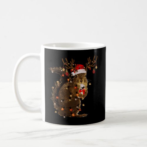 Funny Squirrel Christmas Reindeer Christmas Lights Coffee Mug