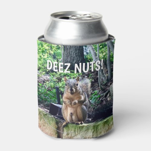 Funny Squirrel Deez Nuts Inappropriate Humor Can Cooler
