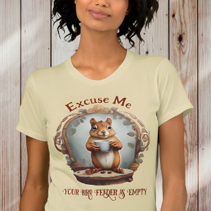 Funny Squirrel Drinking Coffee T-Shirt