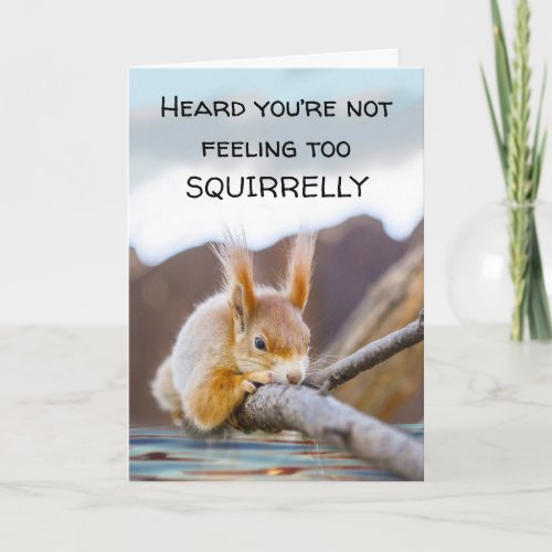 Funny Squirrel Feel Better Get Well Soon Card
