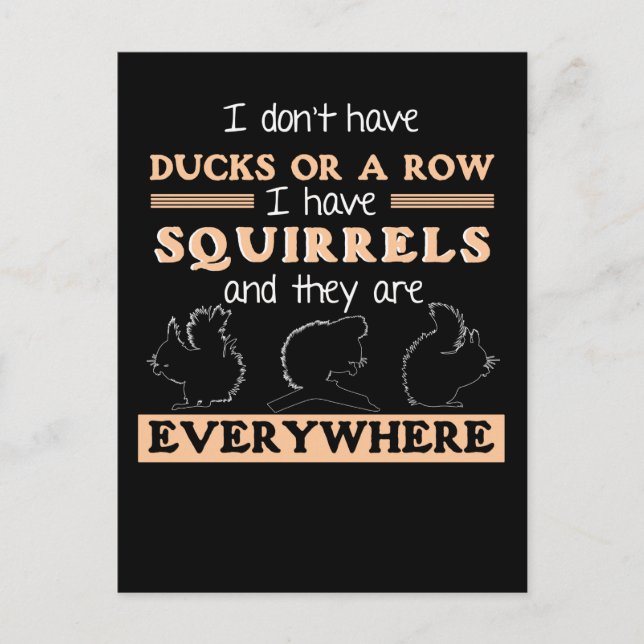 Funny Squirrel Garden Humor Squirrels Joke Postcard (Front)