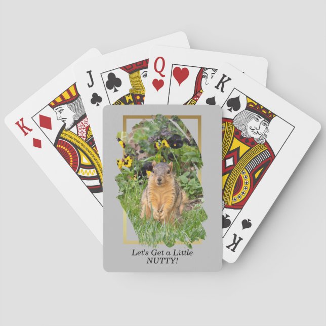 Funny Squirrel Get Nutty Quote Poker Cards (Back)