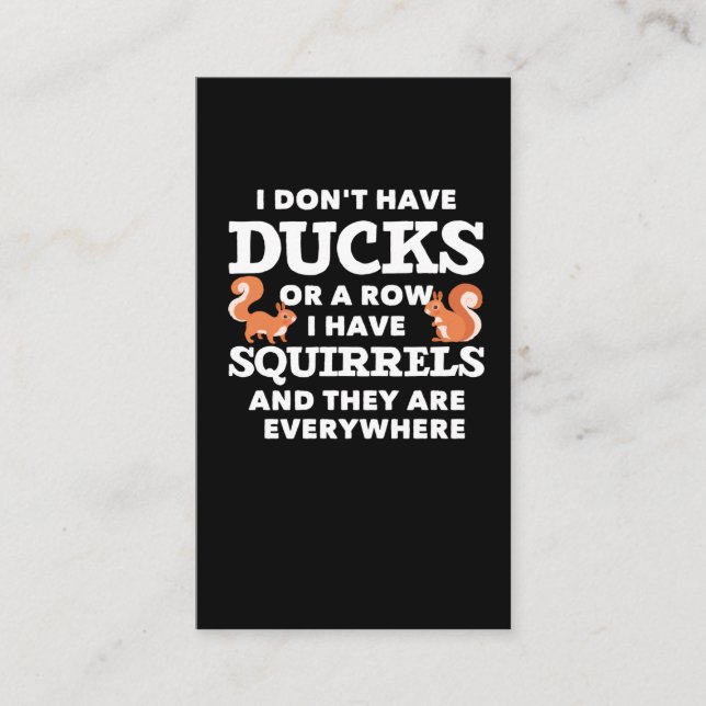 Funny Squirrel Joke Hilarious Rodent Humor Business Card (Front)