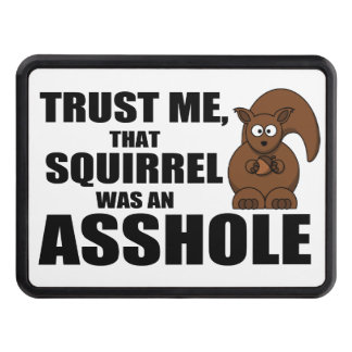 Funny squirrel joke tow hitch cover