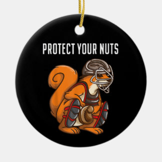 Funny Squirrel Lover Baseball Catcher Gift Boys Gi Ceramic Ornament