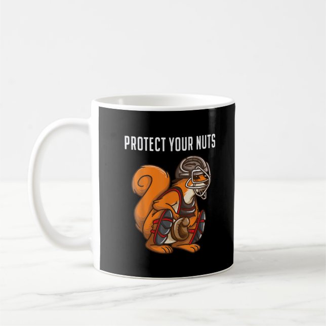 Funny Squirrel Lover Baseball Catcher Gift Boys Gi Coffee Mug (Left)