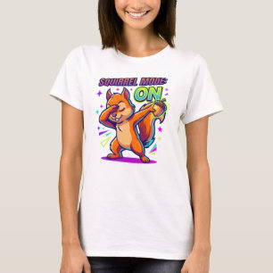 Funny Squirrel Mode On Acorn Illustration T-Shirt