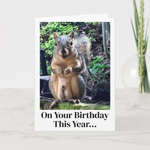 Funny Squirrel Nuts Joke Adult Humor Birthday Card