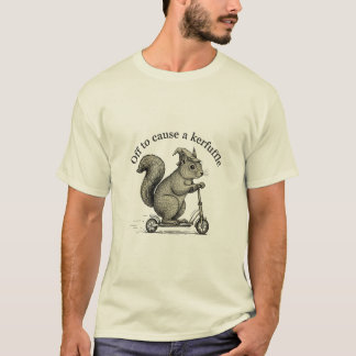 Funny Squirrel on Scooter Wizard Hat Off To Cause T-Shirt