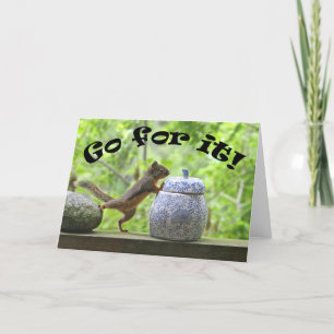 Funny Squirrel Picture ~ Go For It! Card