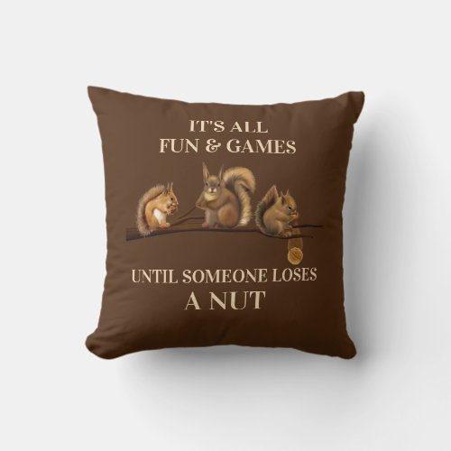 Funny Squirrel Pillow All Fun  Games Until