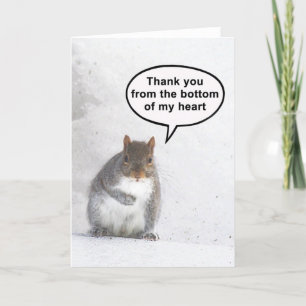 Funny squirrel thank you card