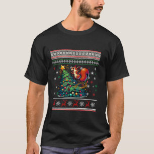 Funny Squirrel Ugly Christmas Tree Jumper Snowflak T-Shirt