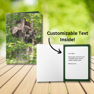 Funny Squirrels Animal Custom Text Father's Day Card