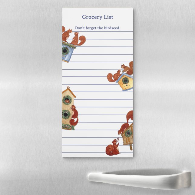 Funny Squirrels Grocery List Magnetic Notepad (In Situ)