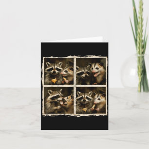 Funny Ssum And Raccoon Photobooth Selfie Trash Fer Card