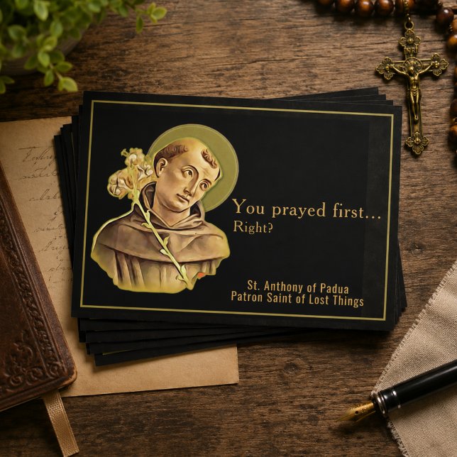 Funny St Anthony Lost Things Catholic Humor Postcard (Creator Uploaded)