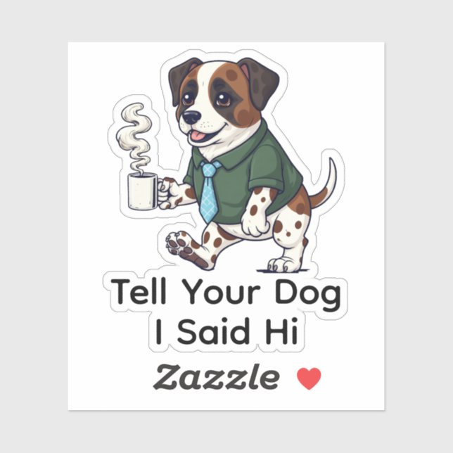 Funny  St. Bernard Dog Business Suit Coffee  Sticker (Sheet)