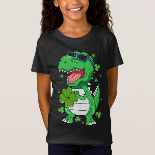 Funny St PaT_Rex Day Dinosaur St Patricks Day Boys T_Shirt