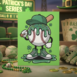 Funny St Patrick Days Baseball Humor Holiday Card