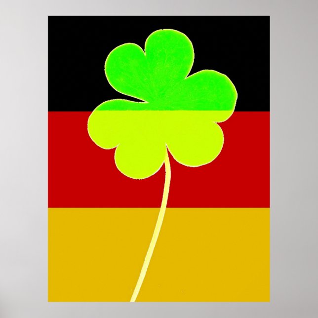 Funny St. Patrick Flag German Irish Shamrock Poster (Front)