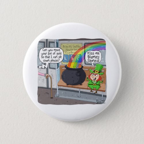 Funny St Patricks Day Gift or Card _ Leprechaun Button