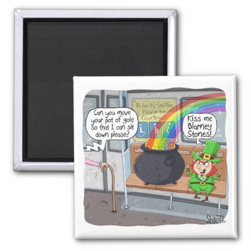 Funny St Patricks Day Gift or Card _ Leprechaun Magnet