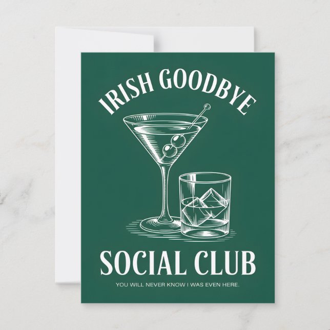 Funny St Patrick’s Day Irish Goodbye Card (Front)