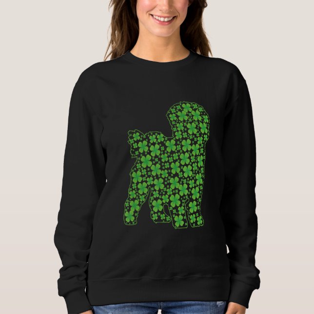 Funny St Patrick S Day Maltese Dog Shamrock Irish Sweatshirt (Front)