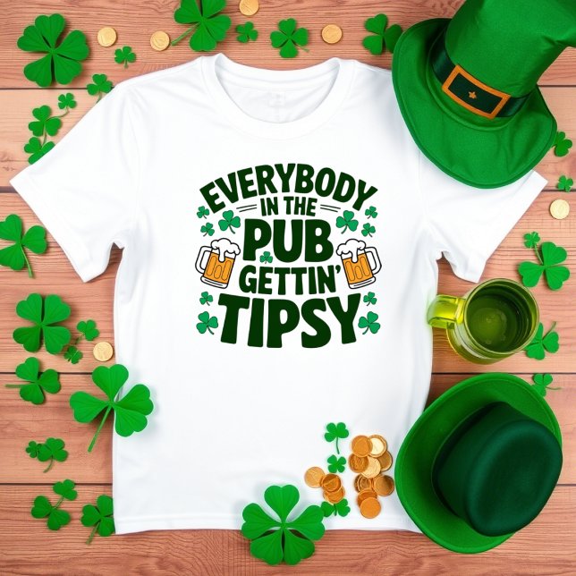 Funny St. Patrick’s Day Pub Drinking Party  T-Shirt (Creator Uploaded)