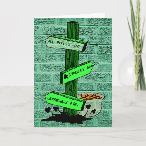 Funny St Patricks Day Sign Post  Card