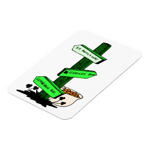 Funny St Patricks Day Sign Post Flexible Magnet