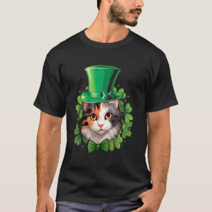 Funny St Patricks Calico Cat T-Shirt