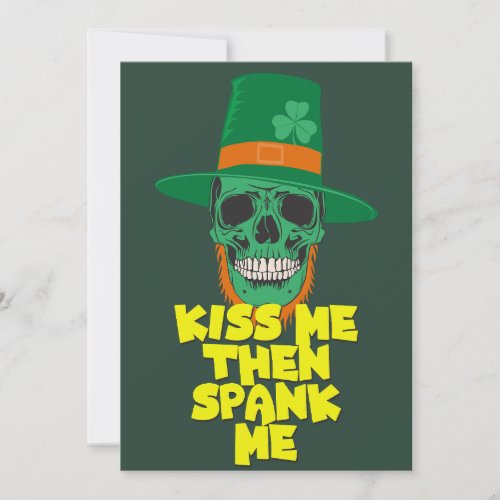 Funny St Patricks Day 2023_ Kiss me then spank me Holiday Card