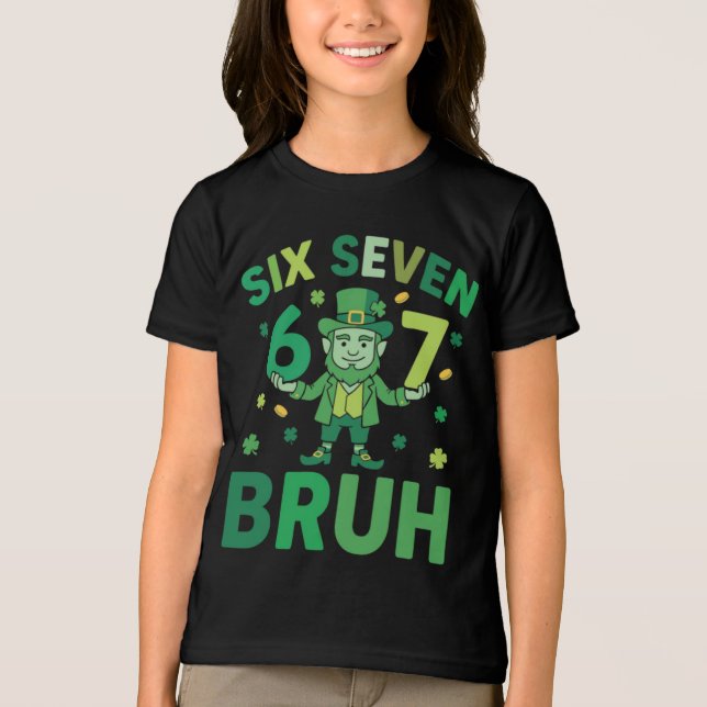 Funny St. Patricks Day 2026 – Six Seven 67 Bruh  Tri-Blend Shirt (Front)